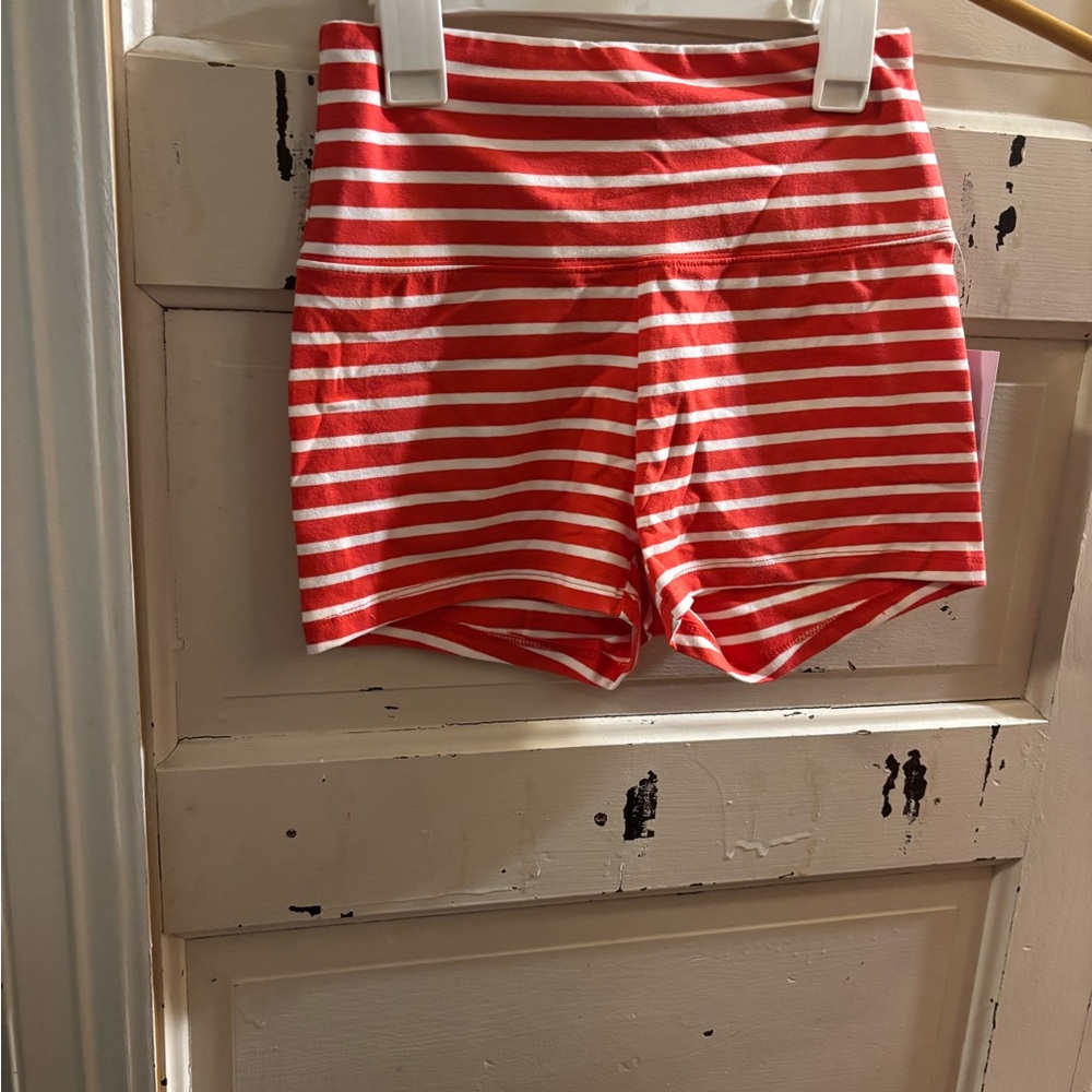 Wild Fable Red and White Striped High Waist Shorts